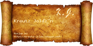 Kreutz Jolán névjegykártya