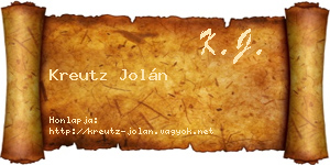 Kreutz Jolán névjegykártya