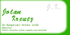 jolan kreutz business card