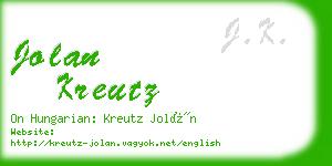 jolan kreutz business card